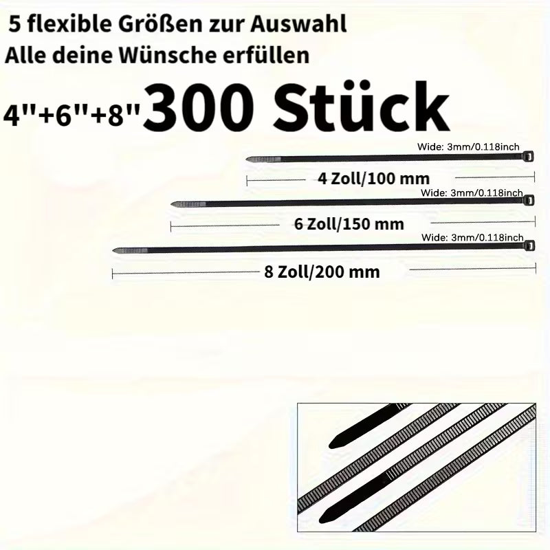 300 Teiliges Kabelbinder Set