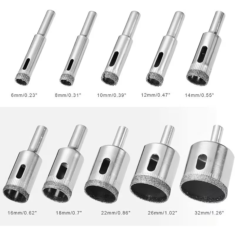 10-Teiliges Diamant/Lochbohrer Set