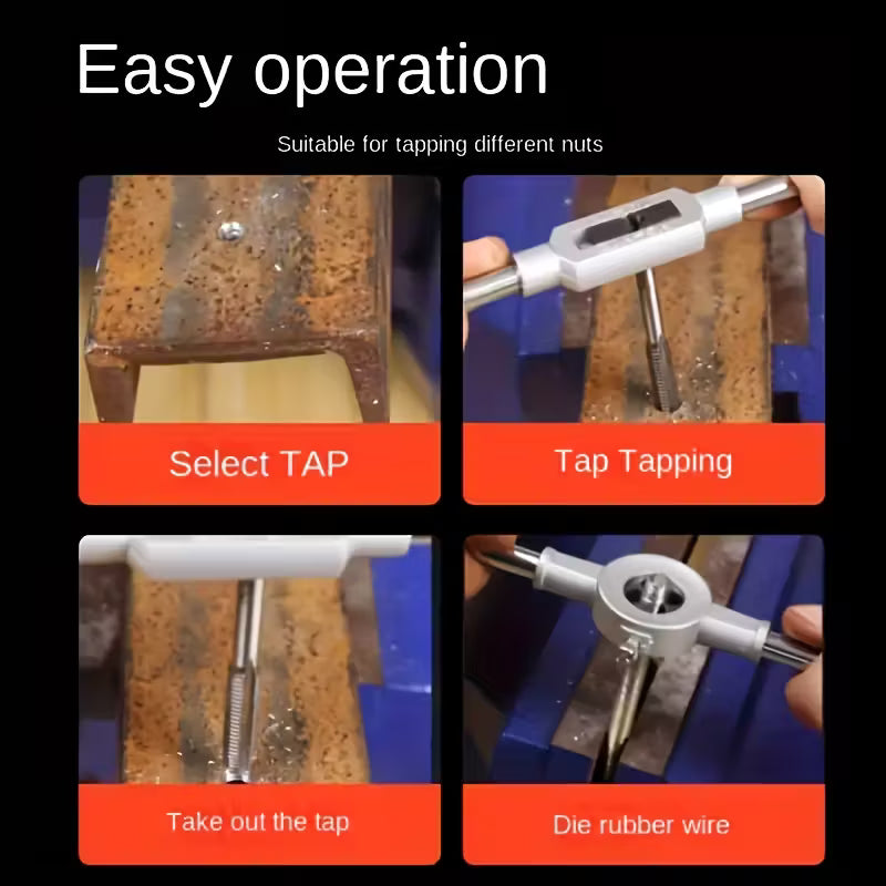 12-Teiliges Gewindeschneider Set Innen-/Außengewinde